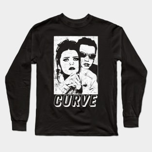 Curve • • • • 1990s Retro Aesthetic Design Long Sleeve T-Shirt